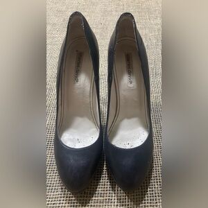 Charles David Heels Size 10B Platform Black Leather 4.5” Heel Made In Spain